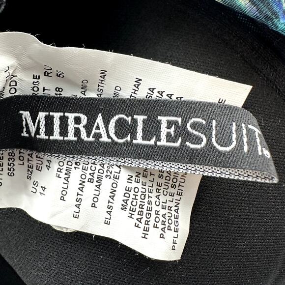 Miraclesuit Alhambra Wrapsody Tummy Control One-Piece Swimsuit Plunging Blue 14 - Picture 3 of 7